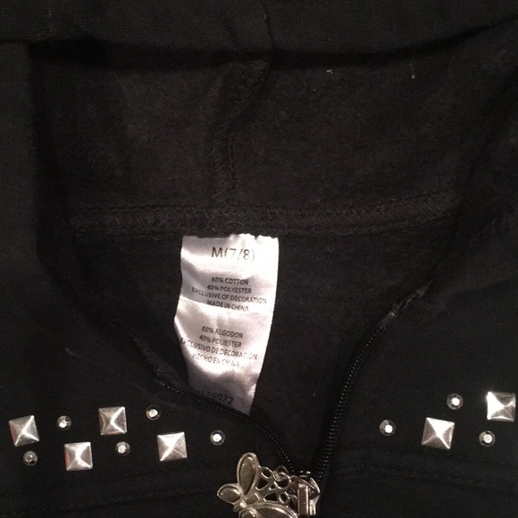 HIS International Zip black jacket girls size 7/8 - Picture 3 of 5